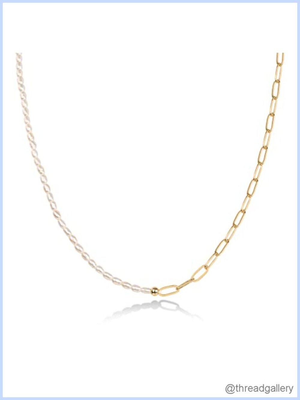 14K Gold Plated Pearl Choker Necklace Women 14in Extender
